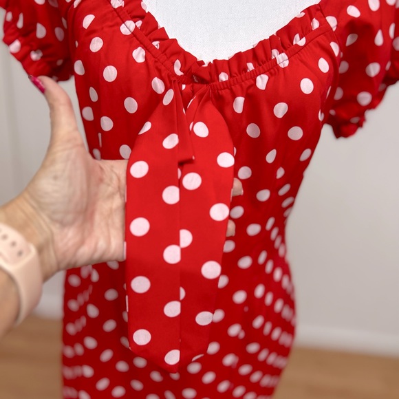 CBR Red with White Polka Dots Dress Size XL Juniors - Picture 5 of 5